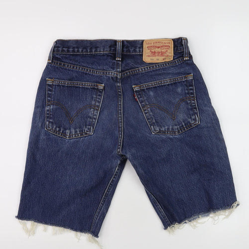 Levi's Men's Blue Denim Shorts 31 Distressed Style