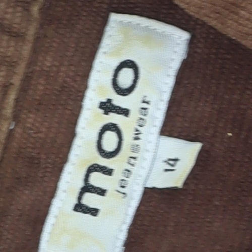 Moto Women's Brown Corduroy Jacket, Size 14, Casual Style