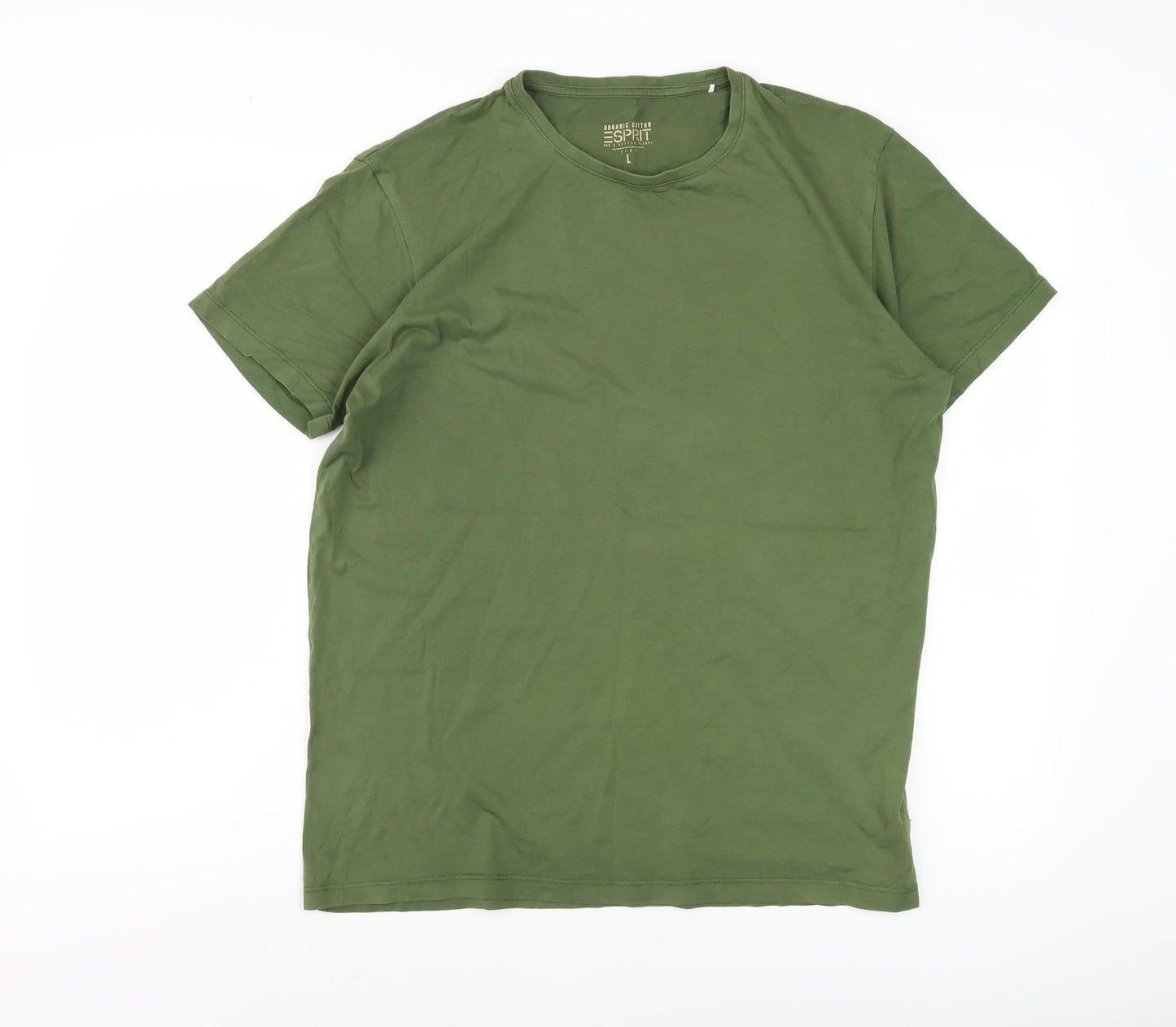 Esprit Men's Green Regular Fit Short Sleeve T-Shirt L