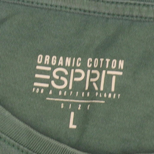 Esprit Men's Green Regular Fit Short Sleeve T-Shirt L