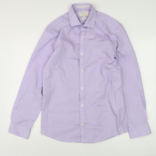 Racing Green Men's Purple Regular Fit Dress Shirt