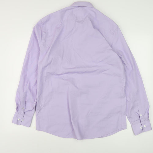Racing Green Men's Purple Regular Fit Dress Shirt