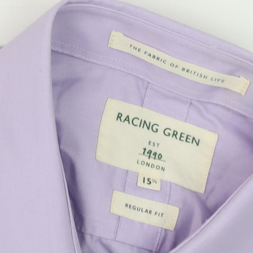 Racing Green Men's Purple Regular Fit Dress Shirt