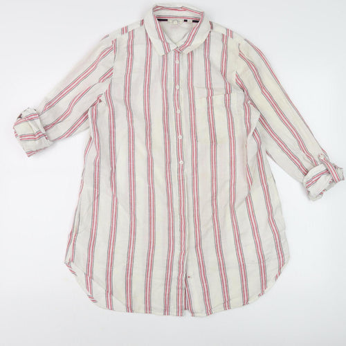 Fat Face Women's Multicoloured Striped Button-Up Shirt