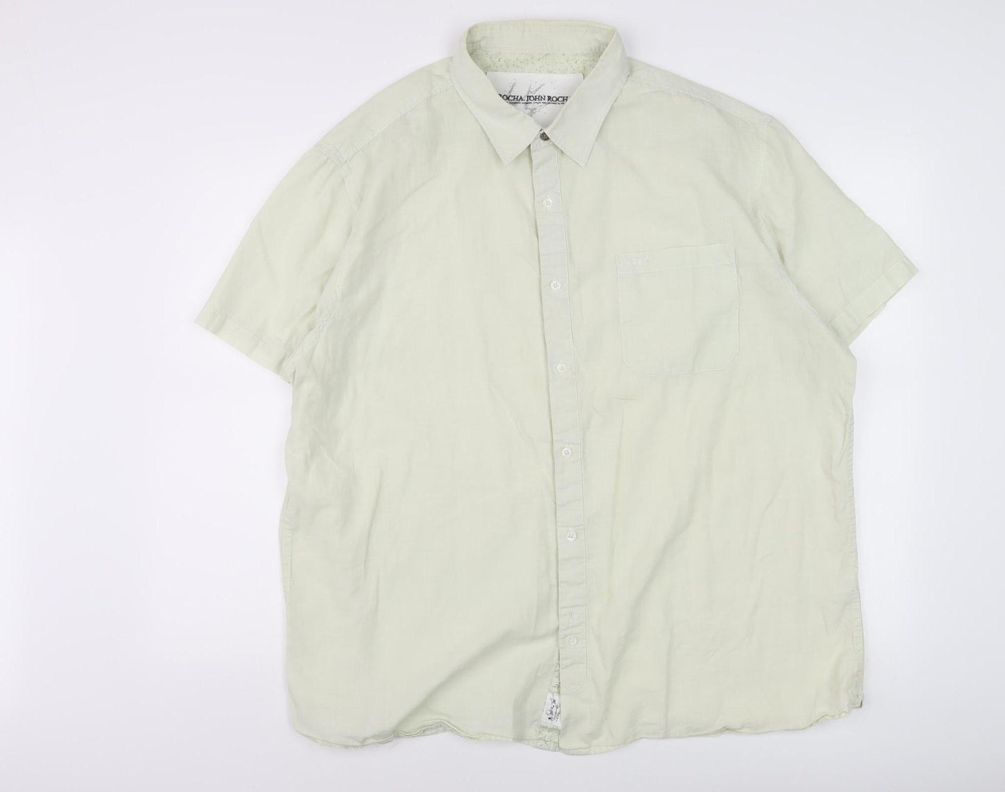Rocha John Rocha Men's Beige Button-Up Shirt XXL