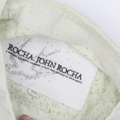 Rocha John Rocha Men's Beige Button-Up Shirt XXL