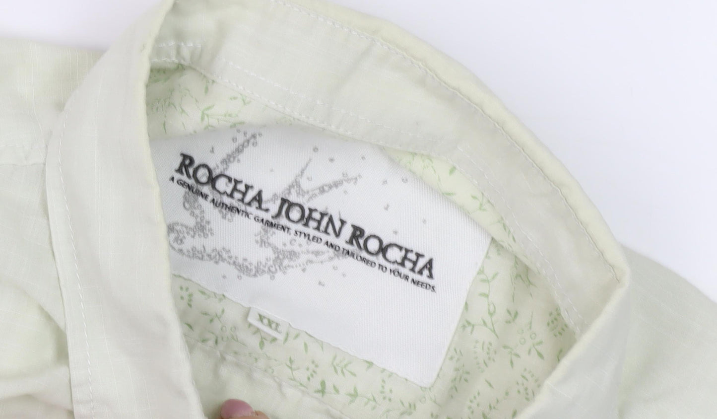 Rocha John Rocha Men's Beige Button-Up Shirt XXL