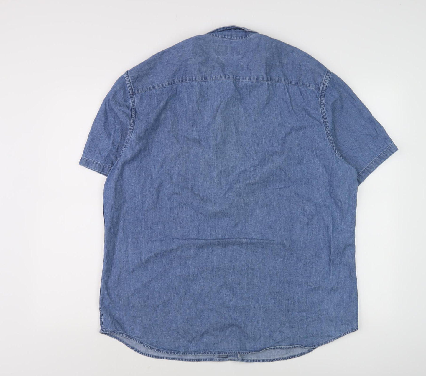Marks and Spencer Men's Blue XL Button-Up Shirt