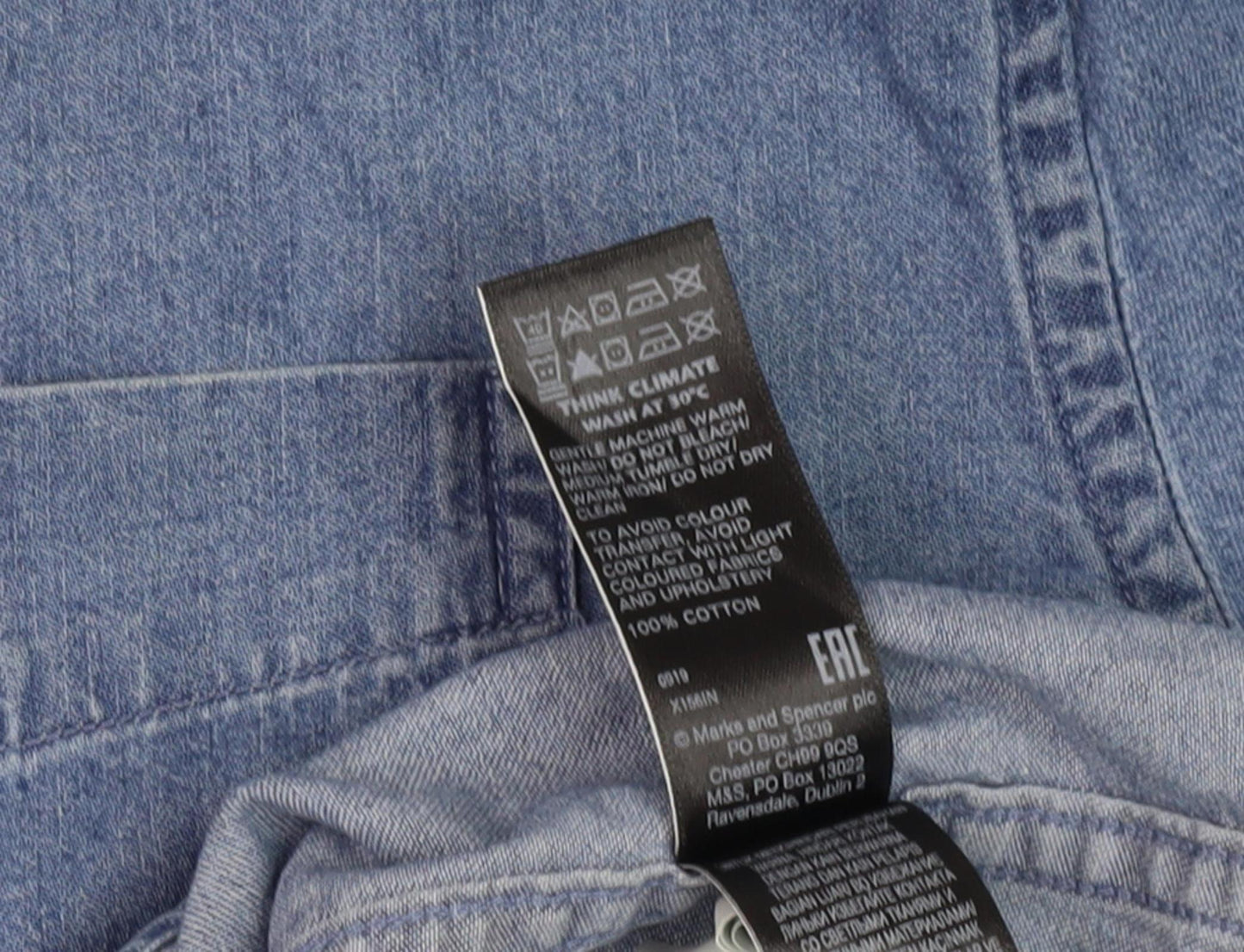 Marks and Spencer Men's Blue XL Button-Up Shirt