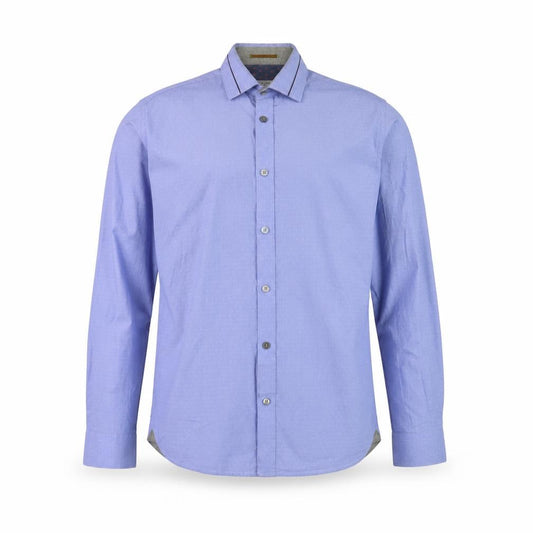 Front view of Ted Baker Men's Blue Dress Shirt, size 3, Business Casual