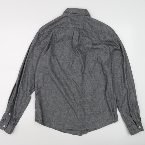 Fairlane & Sons Men's Grey Button-Up Shirt M