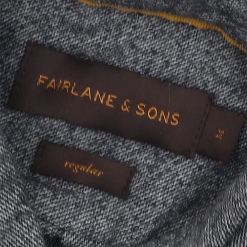 Fairlane & Sons Men's Grey Button-Up Shirt M