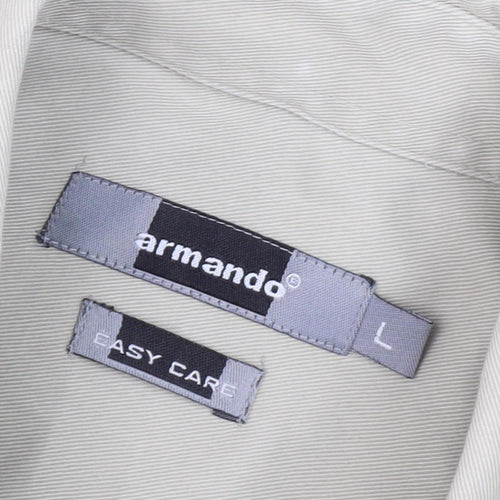 armando Men's Beige Long Sleeve Shirt L