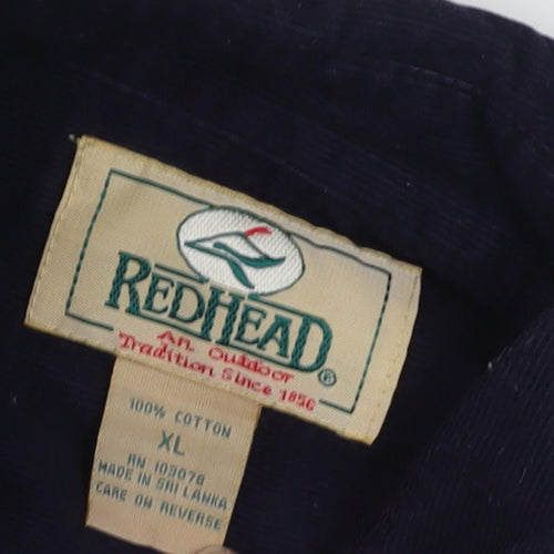 RedHead Men's Black Corduroy Button-Up Shirt XL