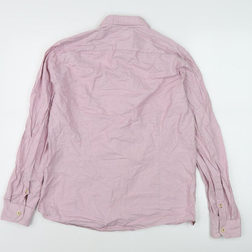 Ted Baker Men's Pink Long Sleeve Button-Up Shirt L