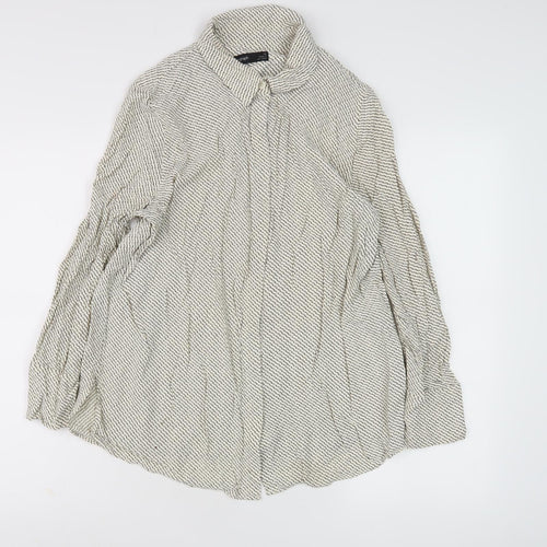 Marks and Spencer Women's Ivory Button-Up Shirt Size 14