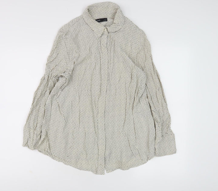 Marks and Spencer Women's Ivory Button-Up Shirt Size 14