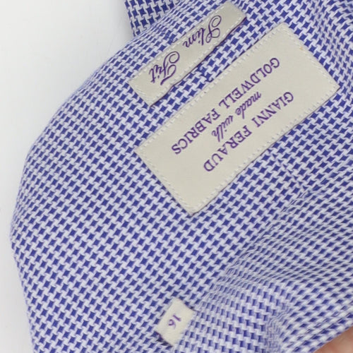 Gianni Feraud Men's Blue Slim Fit Check Shirt 16