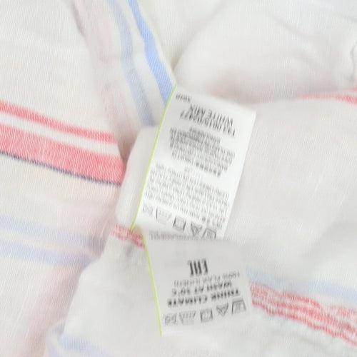 Marks & Spencer Women's Striped Linen Shirt, Size 16, Multicoloured