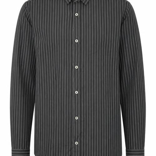 Zara Men Slim Fit Green Striped Long Sleeve Shirt - S