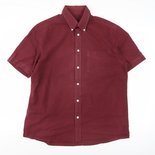 Marks and Spencer Men's Red Short Sleeve Shirt