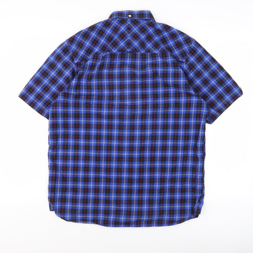 Fred Perry Men's Blue Plaid Button-Up Shirt M