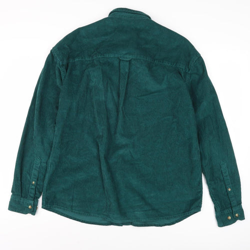 ASOS DESIGN Men's Green Corduroy Shirt, Small