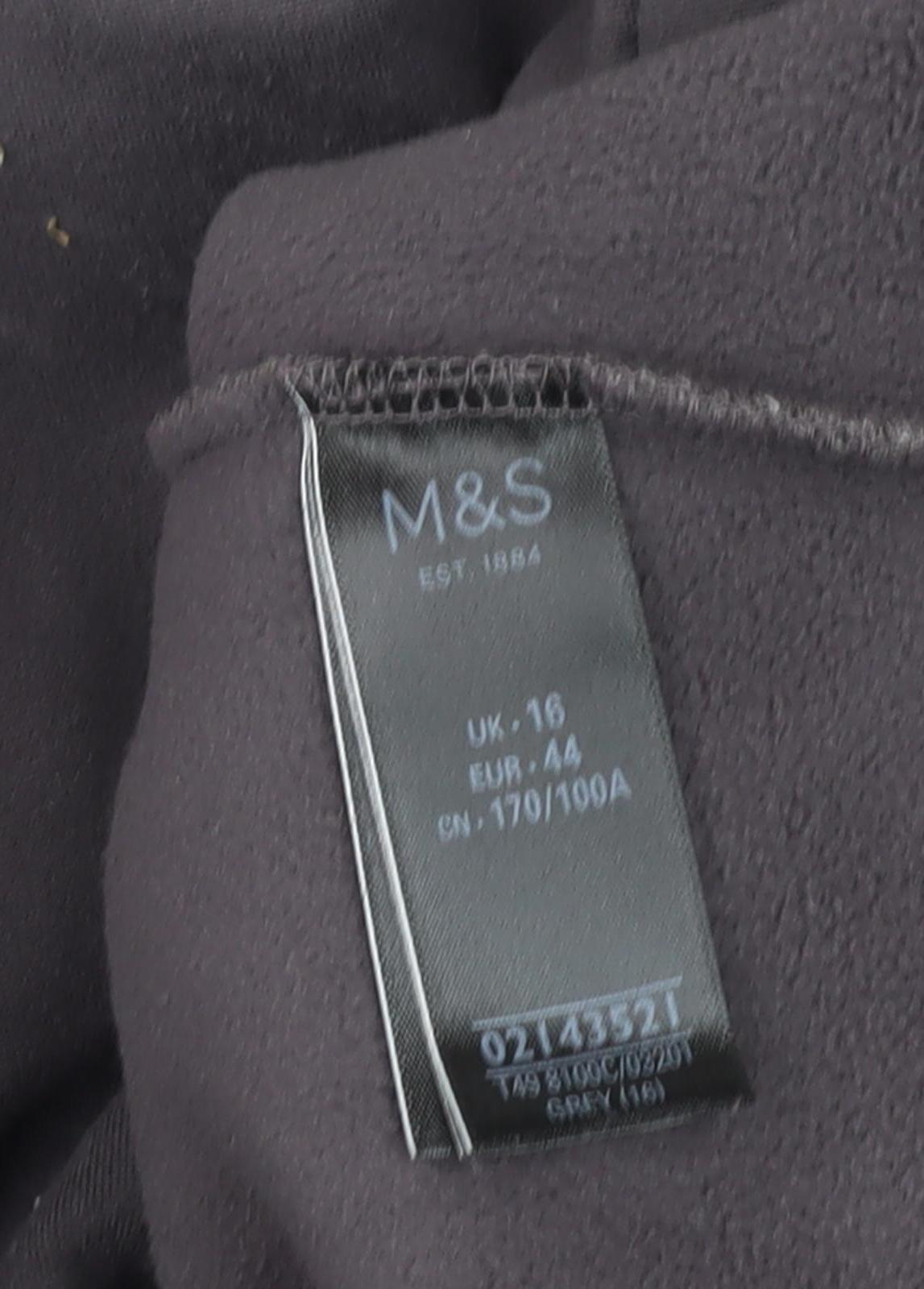 Marks and Spencer Women’s Grey Jacket, Size 16, Full Zip