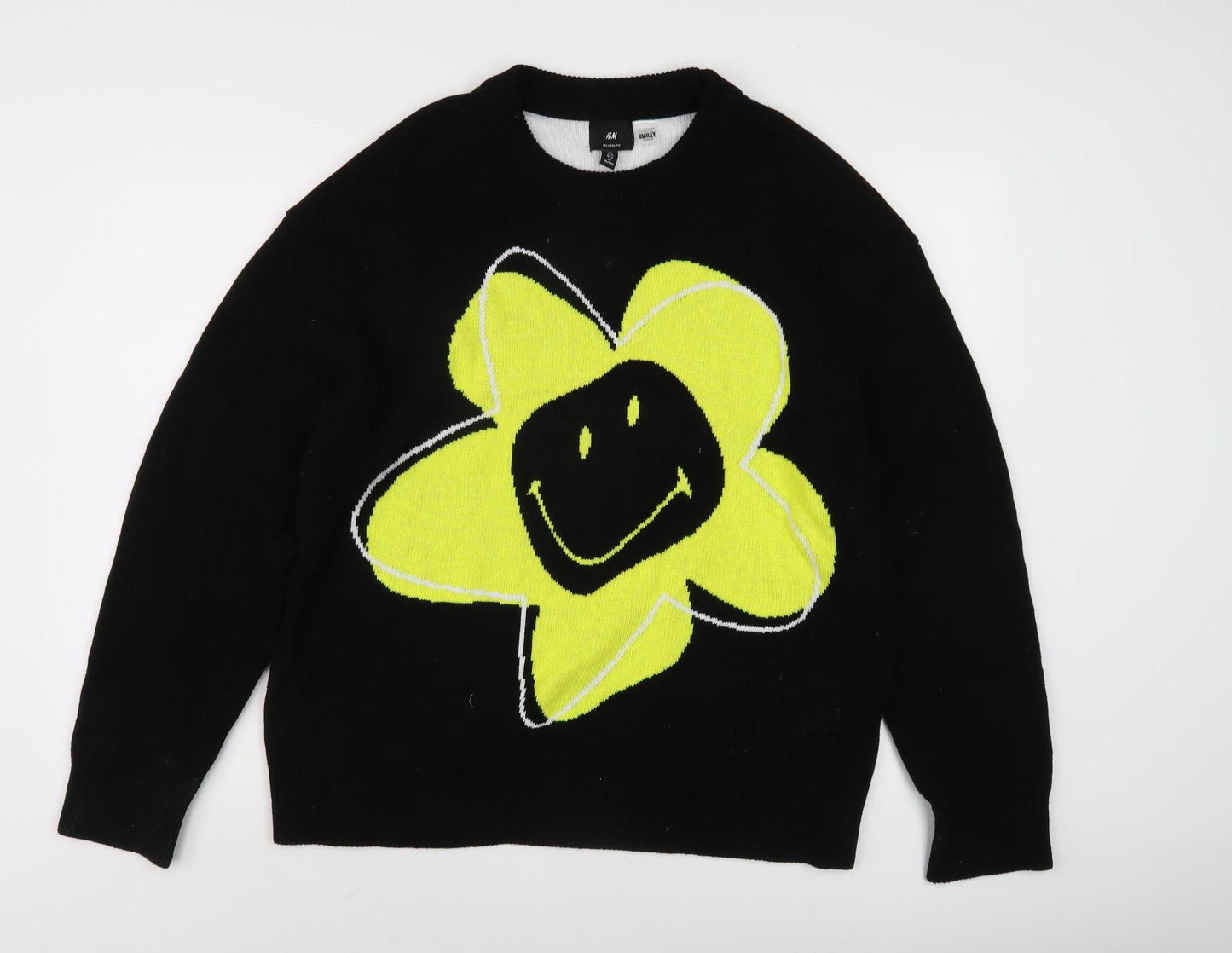 H&M Women's Black Pullover Jumper, M, Relaxed Fit