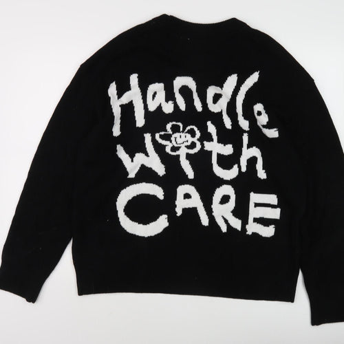 H&M Women's Black Pullover Jumper, M, Relaxed Fit