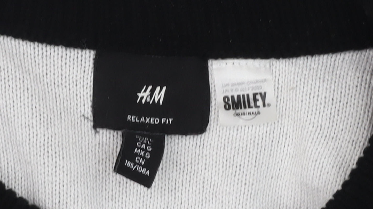 H&M Women's Black Pullover Jumper, M, Relaxed Fit