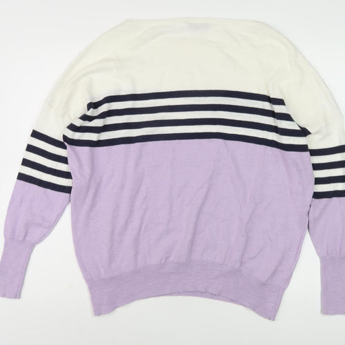Only & Sons Women's Multicoloured Striped Pullover Jumper L