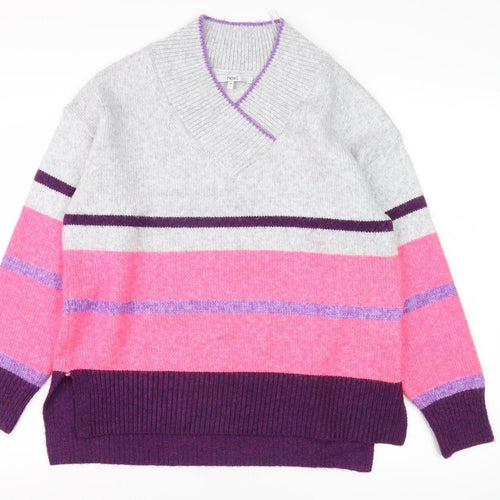 Next Women's Multicoloured Striped Pullover Jumper, Size 14