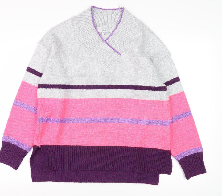 Next Women's Multicoloured Striped Pullover Jumper, Size 14