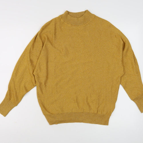 Marks and Spencer Women's Gold High Neck Jumper