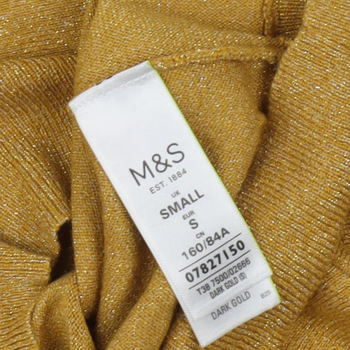 Marks and Spencer Women's Gold High Neck Jumper