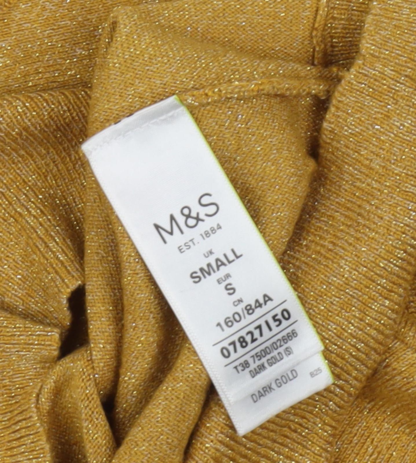 Marks and Spencer Women's Gold High Neck Jumper