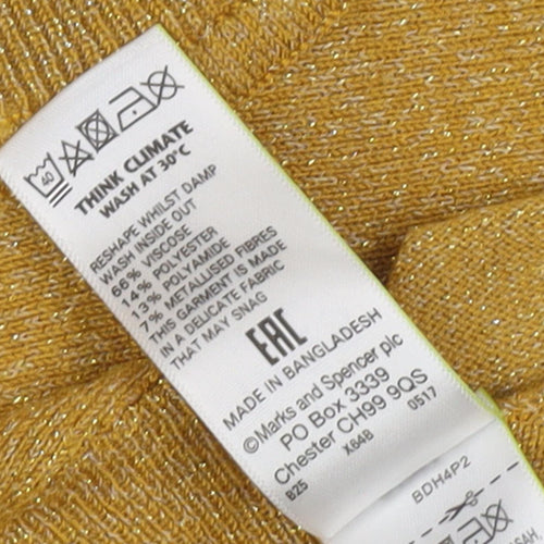 Marks and Spencer Women's Gold High Neck Jumper