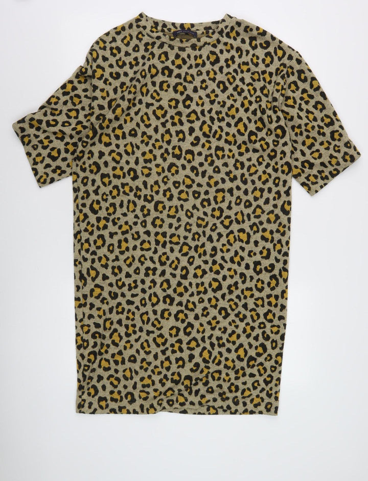 Marks and Spencer Women Brown Animal Print Dress Size 8