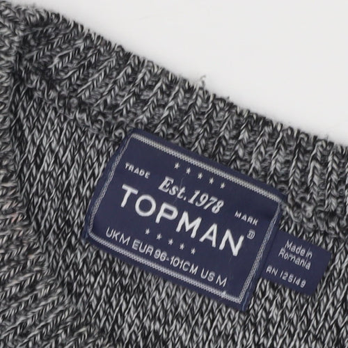 Topman Men's Grey Cable-Knit Pullover Jumper M
