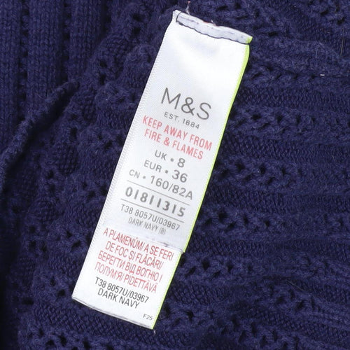 Marks and Spencer Women's Blue Pullover Jumper Size 8