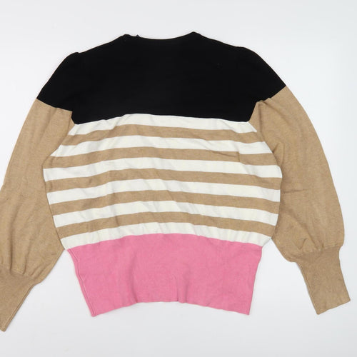 Marks and Spencer Women's Multicoloured Striped Pullover Jumper, Size 18