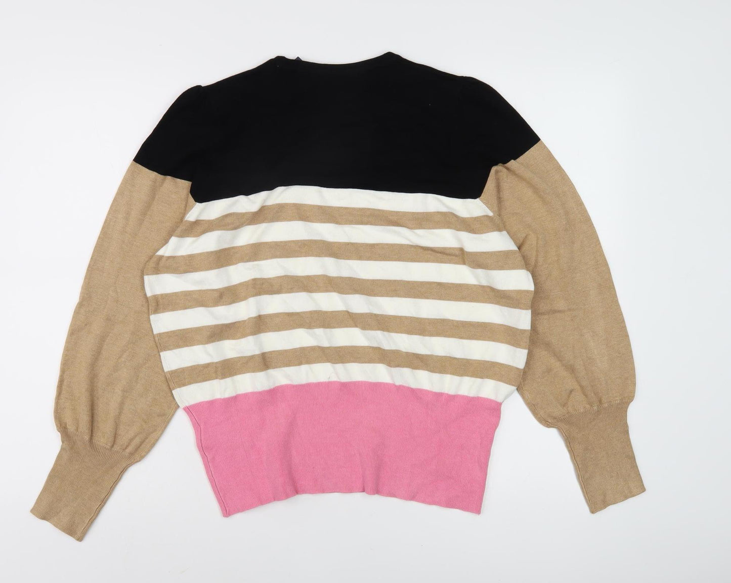 Marks and Spencer Women's Multicoloured Striped Pullover Jumper, Size 18