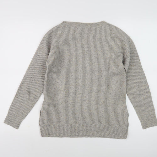 FF South Coast Women's Grey Wool Pullover Jumper, Size 10, Crew Neck