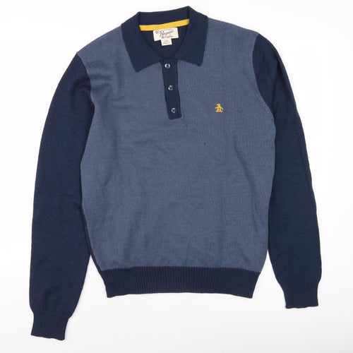 Penguin Men's Blue Pullover Jumper L Classic Knit