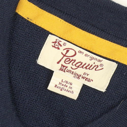 Penguin Men's Blue Pullover Jumper L Classic Knit
