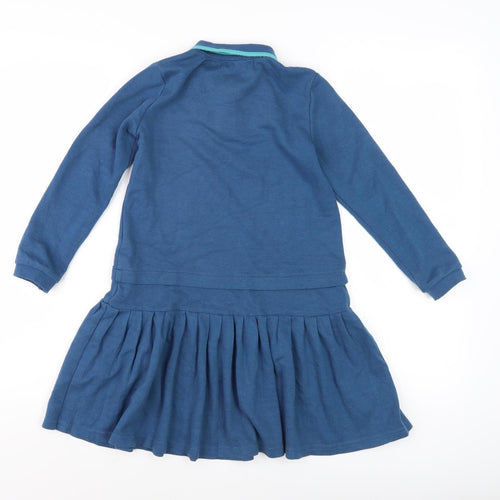 Alexandra Girls Blue Shirt Dress, Size 7, Long Sleeve, Casual