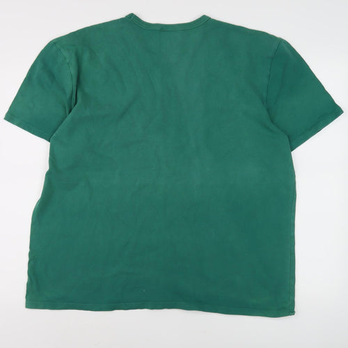 Champion Unisex Green XL T-Shirt, Crew Neck, Cotton Jersey