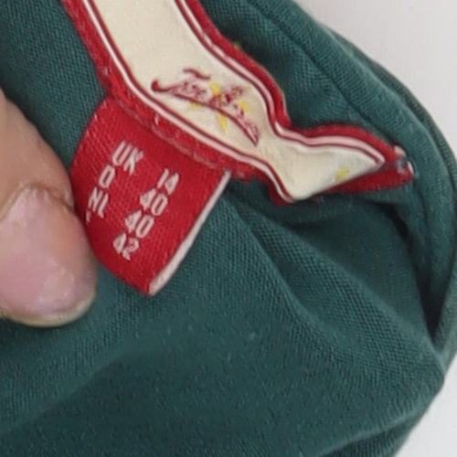 Women's Green Floral Embroidered Asymmetric Dress