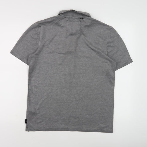 Ted Baker Grey Men's Polo Shirt Size 3 Button Accents
